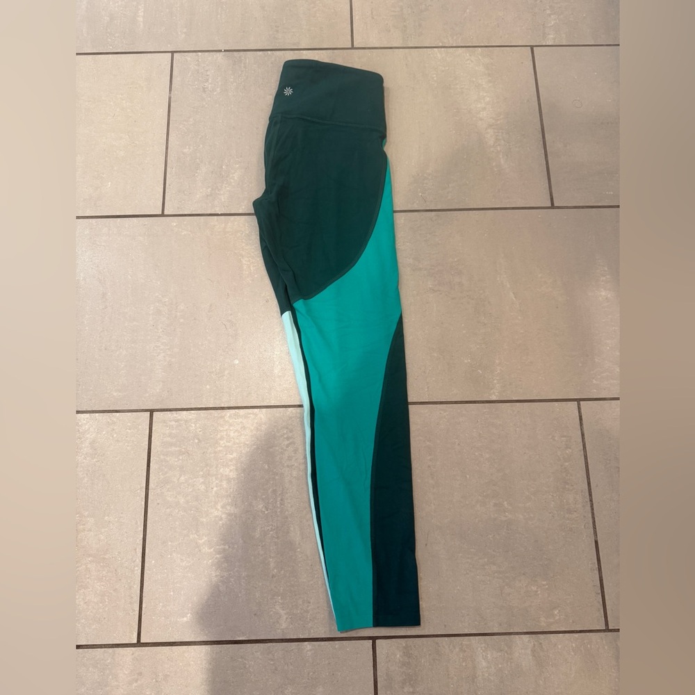 Athleta Green Color block leggings
